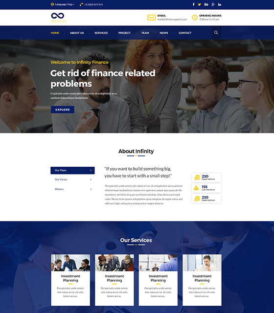 infinity - Multipurpose Business Landing Page